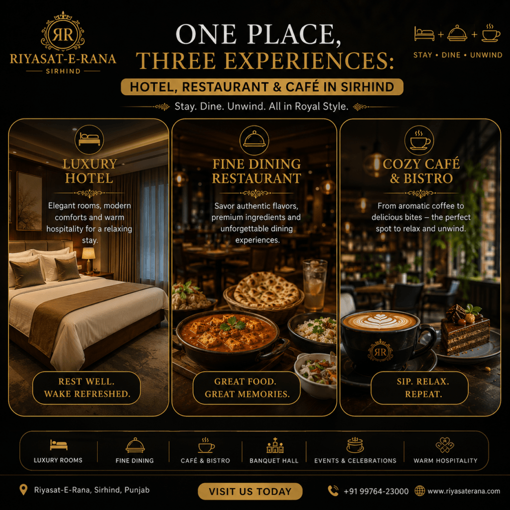 One Place, Three Experiences: Hotel, Restaurant & Café in Sirhind